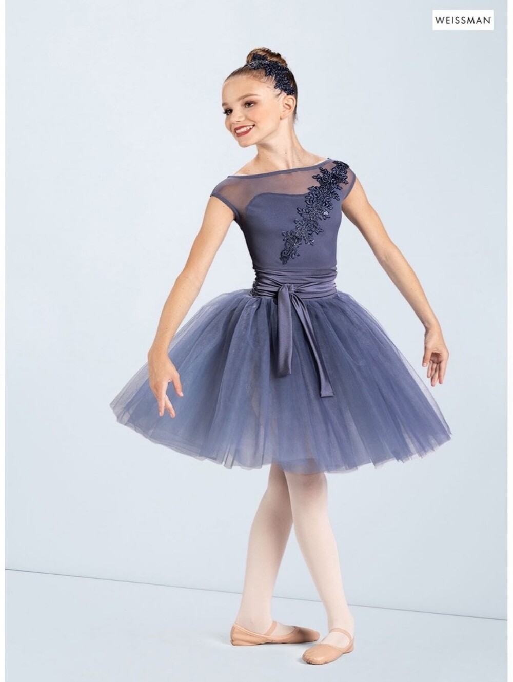 WEISSMAN Show Time A Thousand Miles Dance Ballet Tutu Dress Slate Blue